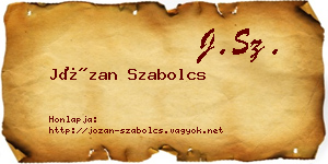 Józan Szabolcs névjegykártya